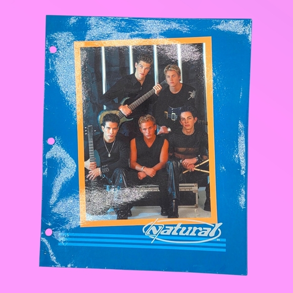 Vintage 2001 Claire's Natural Boy Band Blue Duotang Folder VERY RARE! - Picture 1 of 6